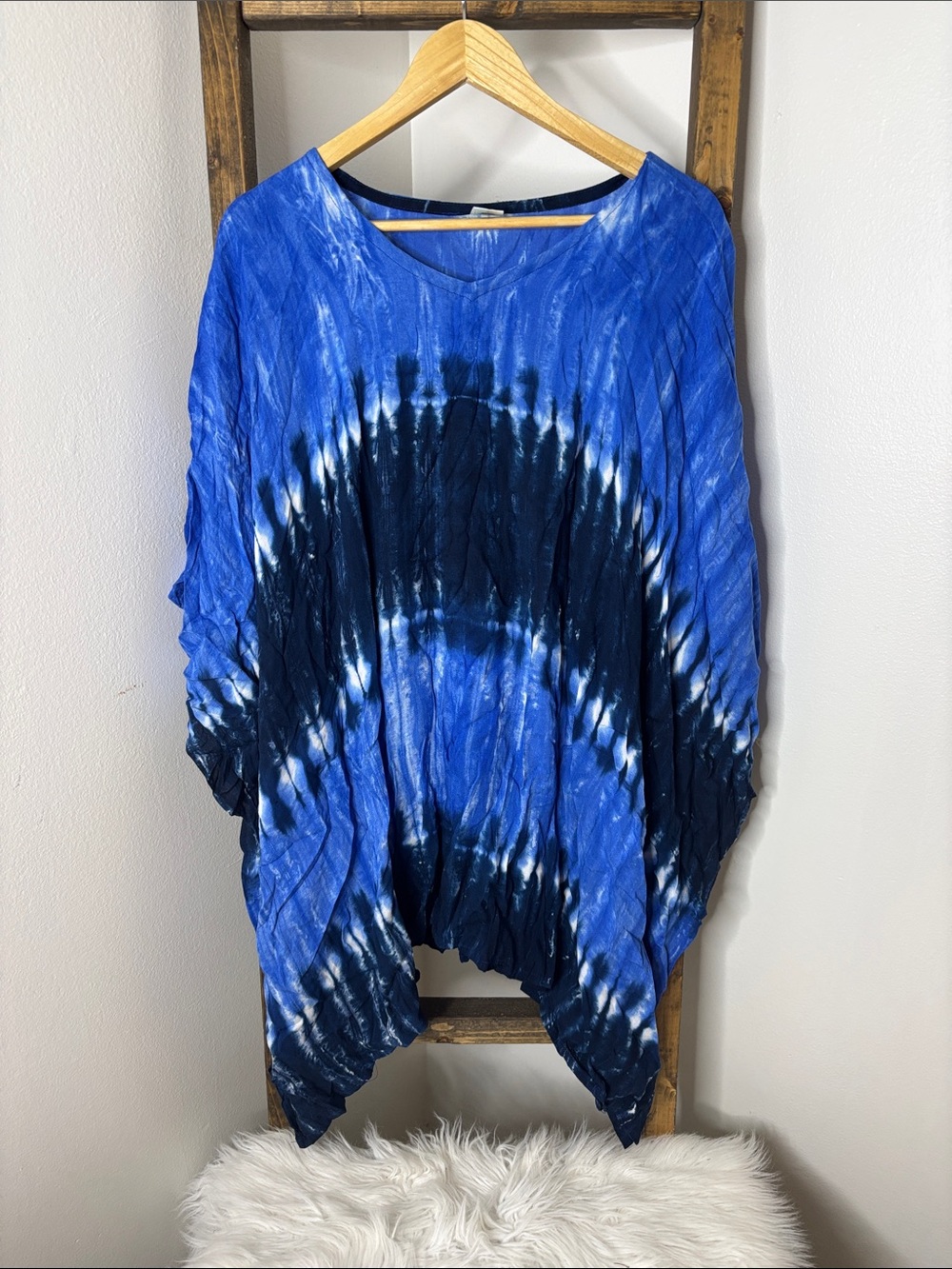 Island Planet Women’s Blue Tie-Dye Beach Coverup Tunic OS